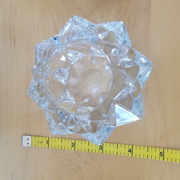 🔮 Two HEAVY Vintage Glass Tea Light Holders in Star Shape - Picture 6 of 11